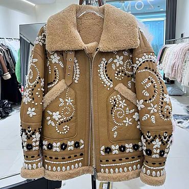 Одежда ручной работы. Ярмарка Мастеров - ручная работа Дубленка авиатор. Handmade.