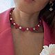 Pink choker with hearts. Necklace with pearls, beaded hearts, Chokers, Novosibirsk,  Фото №1