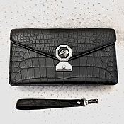 Сумки и аксессуары handmade. Livemaster - original item Crocodile belly clutch bag, in black, custom-made!. Handmade.