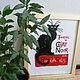 Схема для вышивки: Black Cat / Чёрный кот. Схемы для вышивки. Ольга (OlyaBelka). Интернет-магазин Ярмарка Мастеров.  Фото №2