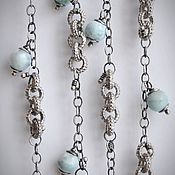 Украшения handmade. Livemaster - original item Silver necklace with larimar Atlantis (925 silver, larimar). Handmade.