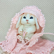 Куклы и игрушки handmade. Livemaster - original item custom. The toy is made of wool. Hare felted toy for the birth of a child.. Handmade.