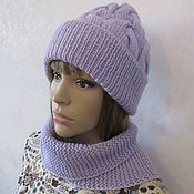 Аксессуары handmade. Livemaster - original item Knitted set in light purple color.. Handmade.