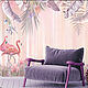 Фотообои бумажные бесшовные Фламинго в розовых джунглях, Обои, Подольск,  Фото №1