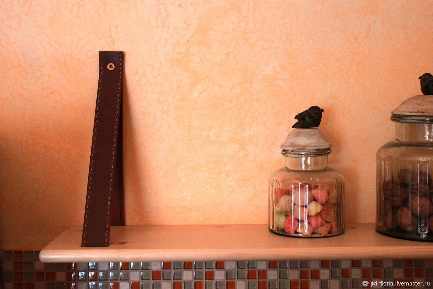 Полка на кожаных ремнях в интернет-магазине Ярмарка Мастеров по цене ...