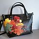 Women's leather bag with applique Autumn black classic, Classic Bag, Krasnodar,  Фото №1