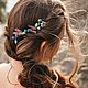 Bridal flower hair comb, Wedding flower hair clip, Hair Decoration, Tambov,  Фото №1