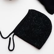 Аксессуары handmade. Livemaster - original item Cap black female adult with sequins cap-cap. Handmade.