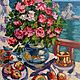 Картина маслом с цветами натюрморт с розами, Картины, Москва,  Фото №1