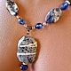 Necklace 'The Sea calls' Lapis Lazuli Moonstone Swarovski, Necklace, Moscow,  Фото №1