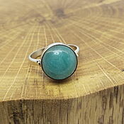 Украшения handmade. Livemaster - original item 17.5 r-r Ring with blue-green aventurine Lake emerald. Handmade.
