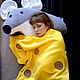 Мышка подушка игрушка и плед Сыр, большой подарок маме, жене, Пледы, Новосибирск,  Фото №1