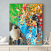 Картины и панно handmade. Livemaster - original item Pintura escultórica de la Sirena (Gustav Klimt). Mosaico ar Nouveau. Handmade.