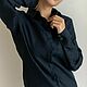 Sasha shirt, dark blue color. Shirts. molinialife. Online shopping on My Livemaster.  Фото №2