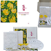 Сувениры и подарки handmade. Livemaster - original item Gift boxes: Set for drawing Wine art game Juicy lemon. Handmade.