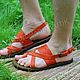 Sandals Men's genuine leather orange Athens. Sandals. Katorina Rukodelnica HandMadeButik. My Livemaster. Фото №4