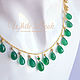 Order Necklace with green onyx, set, gilding. White Book. Livemaster. . Necklace Фото №3