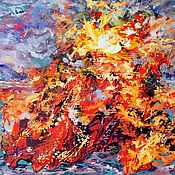 Картины и панно handmade. Livemaster - original item Oil painting with a volcano 
