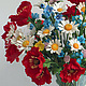 bouquet,field flowers,red poppy,white Daisy,Campanula,forget-me-not,blue flowers,meadow flowers,meadow grass,interior bouquet,summer bouquet.Flowers and decorations Zarifa Pirogova.