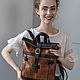  Women's Leather Red Linnea Backpack Bag. Backpacks. Natalia Kalinovskaya. Online shopping on My Livemaster.  Фото №2