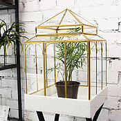 Цветы и флористика handmade. Livemaster - original item Glass lock for plants. Terrarium. Golden Florarium. Handmade.