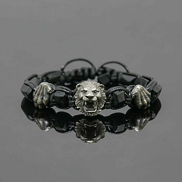 Украшения ручной работы. Ярмарка Мастеров - ручная работа Браслет со львом и лапами из натурального необработанного турмалина. Handmade.