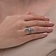 Кольцо с топазом скай серебро 925 пробы в инкрустации фианитов. Кольца. MARIA GUSEVA Fashion Jewelry. Ярмарка Мастеров.  Фото №6