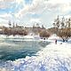 Watercolor painting ' Winter in the park ', Pictures, Moscow,  Фото №1