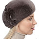  Women's fur beret from ngorka, Berets, Moscow,  Фото №1