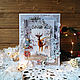 !NEW YEAR. The handmade card. Christmas magic. Deer, Cards, Mytishchi,  Фото №1