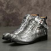 Обувь ручной работы handmade. Livemaster - original item Cossacks from the relief part of genuine crocodile leather.. Handmade.