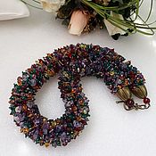 Украшения handmade. Livemaster - original item Fur necklace made of beads 