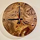 Clock made of elm slab with epoxy resin (D380 mm.), Watch, Ivanovo,  Фото №1