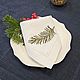 Заказать Салфетка льняная с вышивкой и мережкой "Christmas Branch". Nitka-vl, дизайнерская вышивка. Ярмарка Мастеров. . Салфетки Фото №3