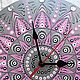 Order Mandala Wall Clock Grey with Pink. Clocks for Home (Julia). Livemaster. . Watch Фото №3