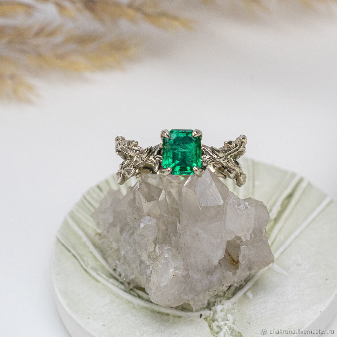 Engagement ring with emerald and gold 'Moss', Engagement ring, Moscow,  Фото №1