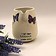 Ceramic milk jug Flowering lavender decoupage. Utensils. Вязаные сумки, косынки (Olly). Online shopping on My Livemaster.  Фото №2