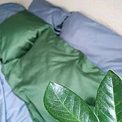 Для дома и интерьера handmade. Livemaster - original item Bed linen set Steel / emerald. Turkish satin Suite.. Handmade.