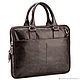 Leather business bag 'Clark' (dark brown antique), Classic Bag, St. Petersburg,  Фото №1