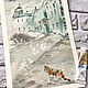 'Cats of the Hermitage' watercolor painting (cat, St. Petersburg), Pictures, Korsakov,  Фото №1