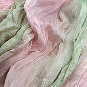 Аксессуары handmade. Livemaster - original item #Rosebud#Stole Scarf Silk 100% Pink Pistachio. Handmade.
