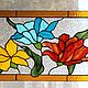 Floral stained glass on the window. Stained Glass Tiffany. Soldered stained glass window. Flowers. Stained glass. Glass Flowers. My Livemaster. Фото №5
