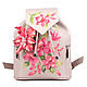 3D Lily women's backpack genuine leather will not leave anyone indifferent

