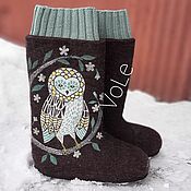 Обувь ручной работы handmade. Livemaster - original item boots: Owl, smart little head. Handmade.