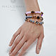 Grey purple Triple bracelet - beads, Bead bracelet, Magnitogorsk,  Фото №1