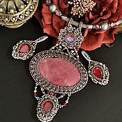 Украшения handmade. Livemaster - original item Jewelry set with rhodonite. Handmade.