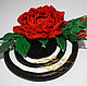 Abstract brooch made of leather 'Red rose on spiral'. Brooches. JewelrLy. Online shopping on My Livemaster.  Фото №2