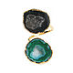 Black and green ring with quartz, ring with two stones. Rings. Irina Moro. My Livemaster. Фото №6