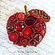 Brooch Very red apple - with natural stones, pearls and Swarovski, Brooches, Moscow,  Фото №1