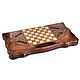 Backgammon carved 'Snow Pattern ' big 60, Harutyunyan. Backgammon and checkers. H-Present more, than a gift!. My Livemaster. Фото №4